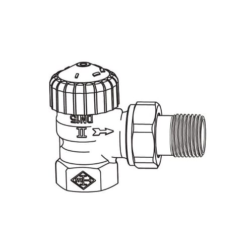 Heimeier Thermostat-Heizkörperventil V-exakt II 1/2 Zoll Eckform