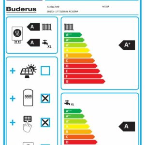 Buderus Gas-Brennwert Heizung GB172i-17/24 T210SR, RC310 Logaplus-Paket W32SR