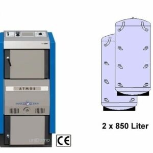 Atmos Holzvergaser DC 30 GSE 29,8 kW Speicher + Laddomat Holz-Heizkessel Heizung