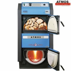 ATMOS Holzkessel Basispaket mit Holzvergaserkessel DC 18 – 50 GSE 19 – 49 kW