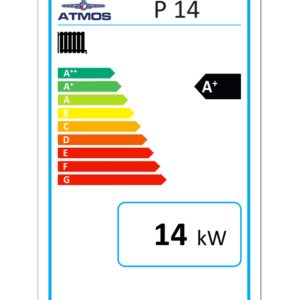 Atmos Pelletheizungsanlage P4 Pelletheizung 14 kW Pufferspeicher PAW 500 Liter