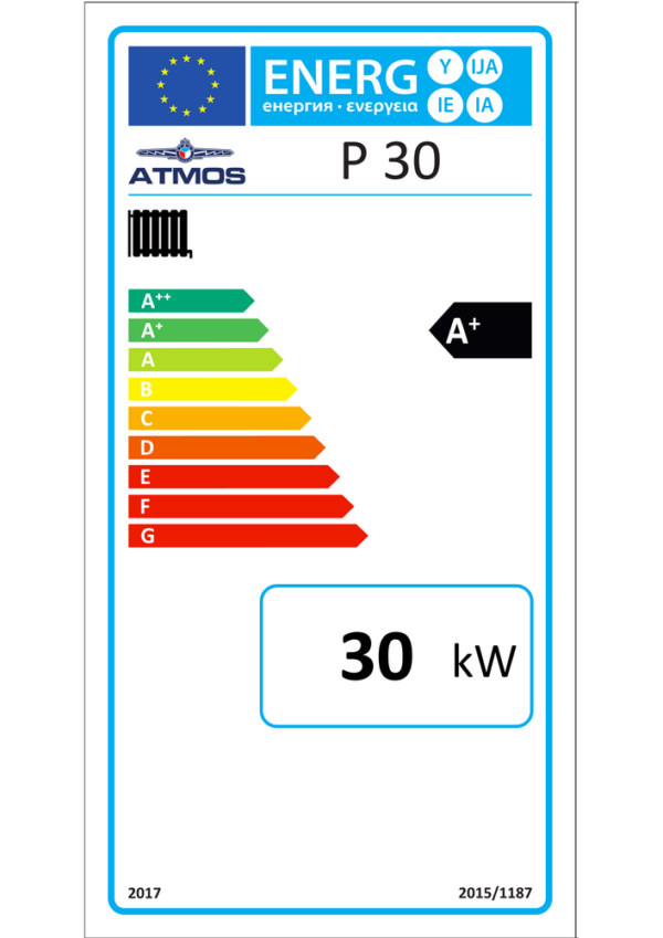 Atmos Pelletheizung P-2 / Pelletheizung P30 29,8 kW Puffer PAP 1000 Liter