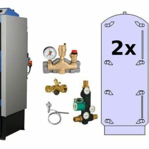 Atmos Kombikessel Basispaket BK2 mit DC 30 GSP Holz/Pellet-Kessel, 2x Pufferspeicher