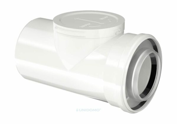 Buderus Luft-/Abgasrohr konzentrisch mit Prüföffnung – Ø 80/125 mm – Länge 250 mm – Farbe weiß