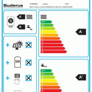 Buderus Gasheizung GB-172 14 Gasbrennwerttherme L SMS290 2x SKN 4.0 Solaranage