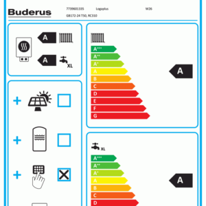 Buderus Gastherme Brennwert Gas Heizung GB 172 24 kW T50 48L Warmwasserspeicher