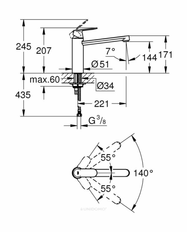 Grohe Küchenarmatur Eurosmart C supersteel