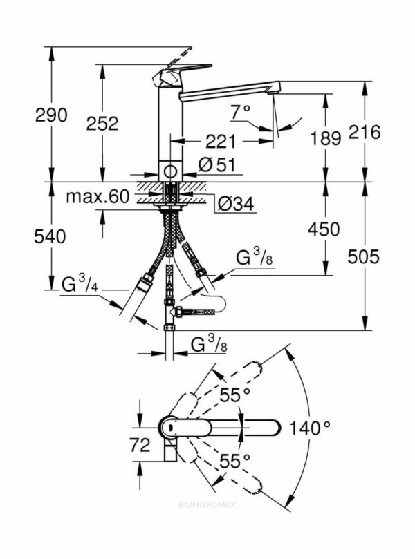 Grohe Küchenarmatur Eurosmart C Absperrventil