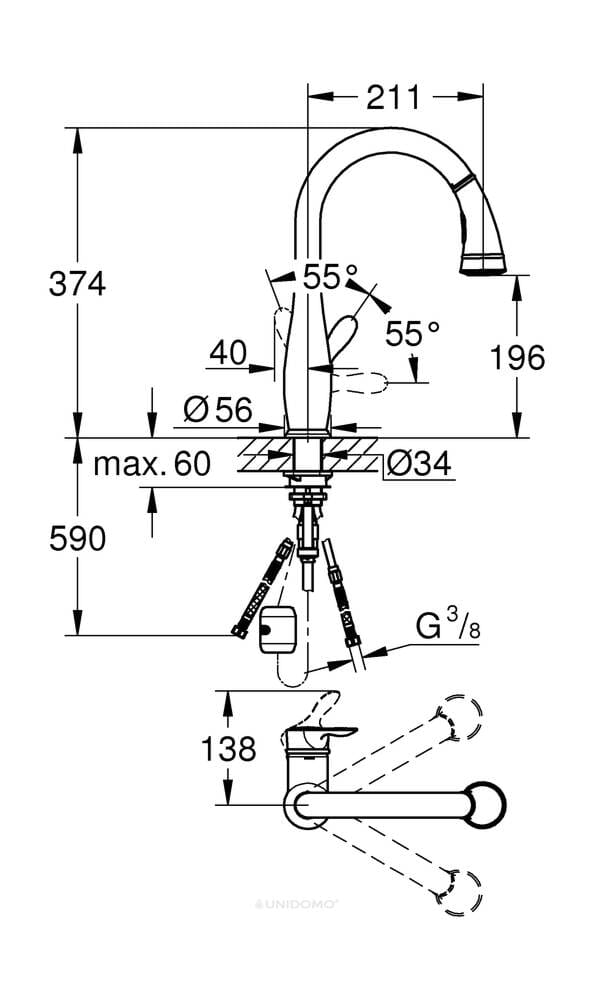 Grohe Küchenarmatur Parkfield ausziehbare Spülbrause