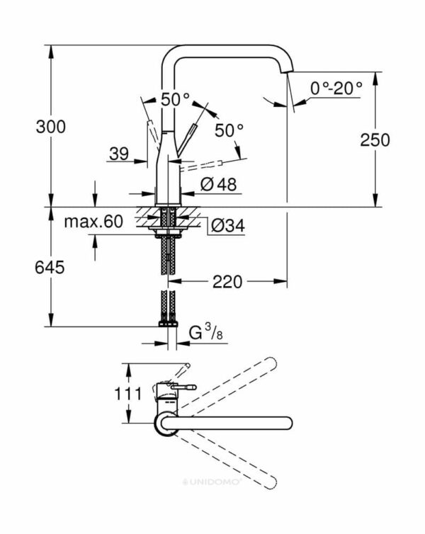 Grohe Küchenarmatur Essence hoher Auslauf