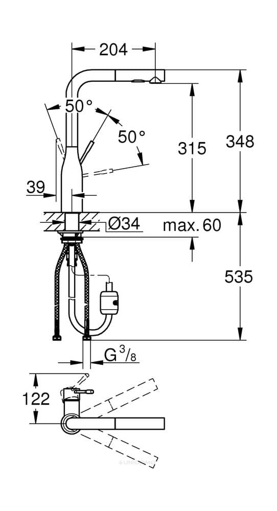 Grohe Küchenarmatur Essence herausziehbare Spülbrause supersteel