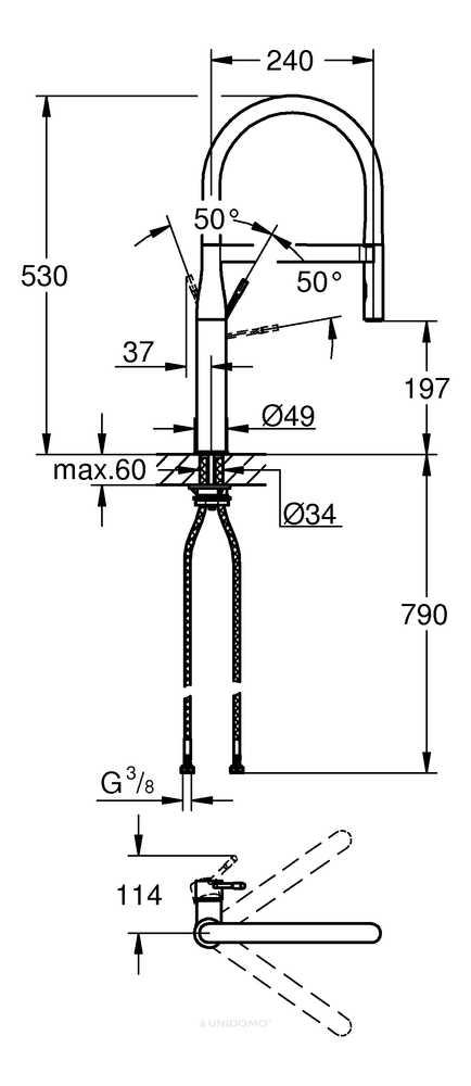 Grohe Küchenarmatur Essence ausziehbare Profibrause