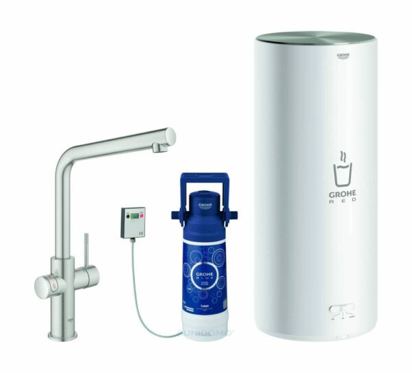 Grohe Armatur und Boiler Red Duo L-Size L-Auslauf supersteel