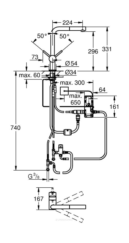 Grohe Elektronische-Einhand-Spültischbatterie Minta Touch L-Auslauf supersteel