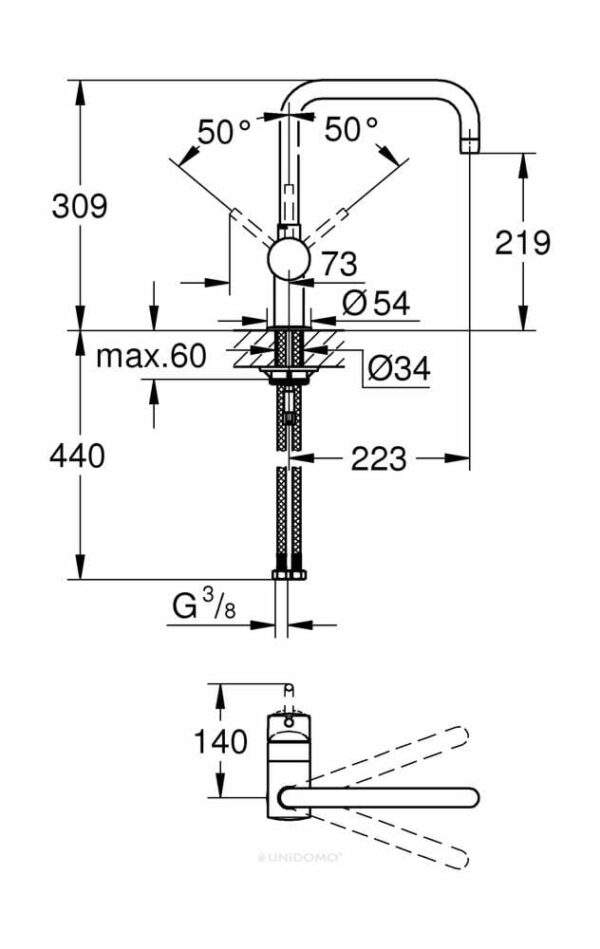 Grohe Küchenarmatur Minta U-Auslauf supersteel