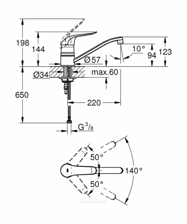 Grohe Küchenarmatur Euroeco Special Temperaturbegrenzer