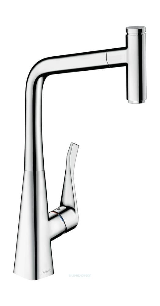 Hansgrohe Küchenarmatur Metris Select edelstahl-optik mit Ausziehauslauf