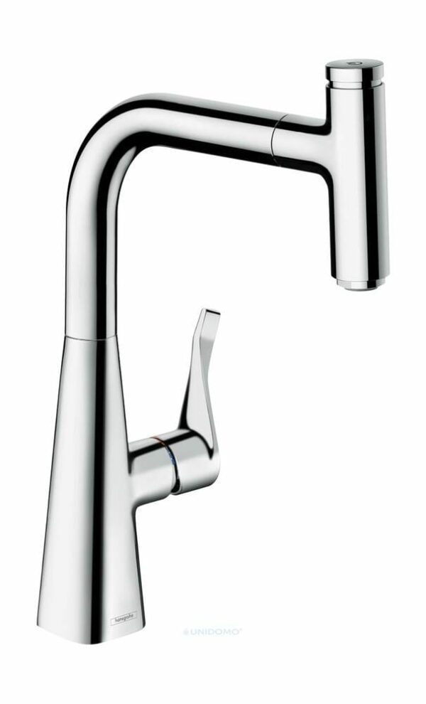 Hansgrohe Küchenarmatur Metris Select 240 edelstahl-optik mit Ausziehauslauf