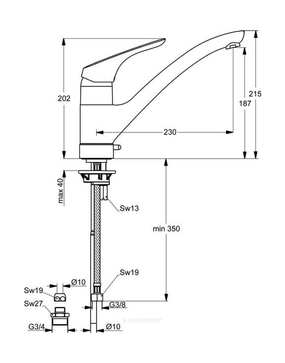 Ideal Standard Küchenarmatur CERASPRINT NEU mit Geräteabsperrventil