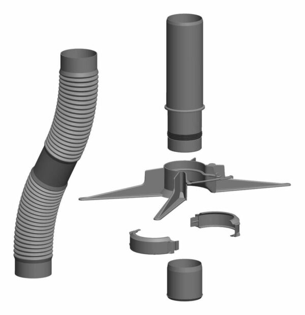 ATEC Abgas Rohr 10m flexibel DN 60 kürzbar mit Montageset Abgasrohr