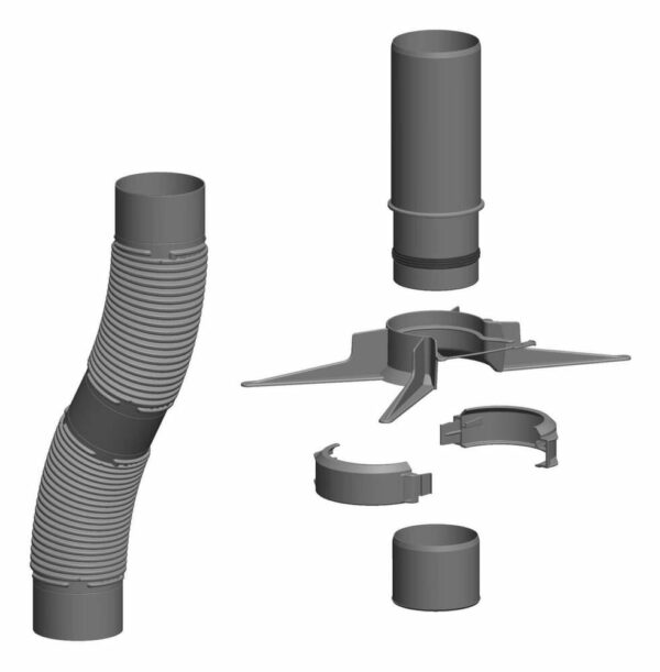 ATEC Abgas Rohr 12,5m flexibel DN 80 kürzbar mit Montageset Abgasrohr