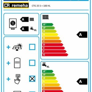 Remeha Paket mit Gas-Brennwert-Heizung Calora Tower 25 S und Schichtladespeicher