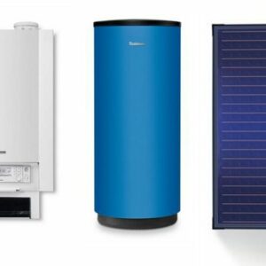 Buderus Heizung GB-172 Brennwert Gas-Heizung 20 kW mit Solaranlage SMS290 3x SKN