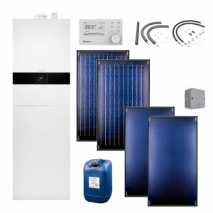 Buderus Gas Brennwert Kompaktheizung GB172i-17/24 T210SR mit Solaranlage, RC310