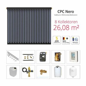 Solarbayer CPC NERO Solarpaket 8 – Z Fläche m2: Brutto 26,08 / Apertur 22,64