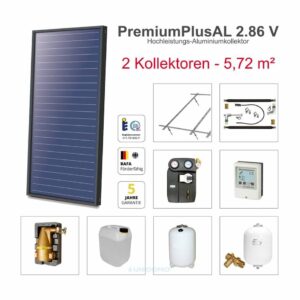 Solarbayer 5,72 m² Solaranlage Plus Kollektorpaket Nr. 2 Stockschrauben