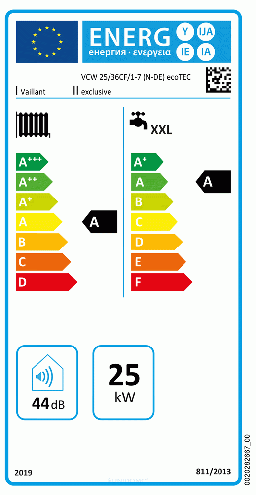 Vaillant Gas-Wandheizgerät ecoTEC exclusive VCW 25/36 CF/1-7 E/LL Brennwerttechnik